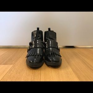 Marc Fisher Black Patent Chelsea Booties